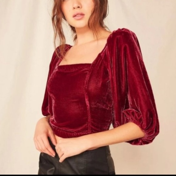 Free People Velvet Open Back Top - Picture 2 of 9
